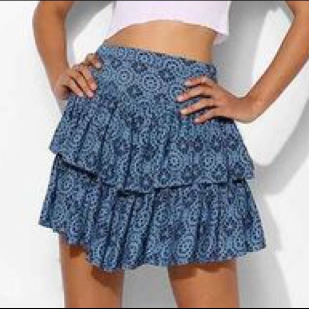 Blue ruffle skirt